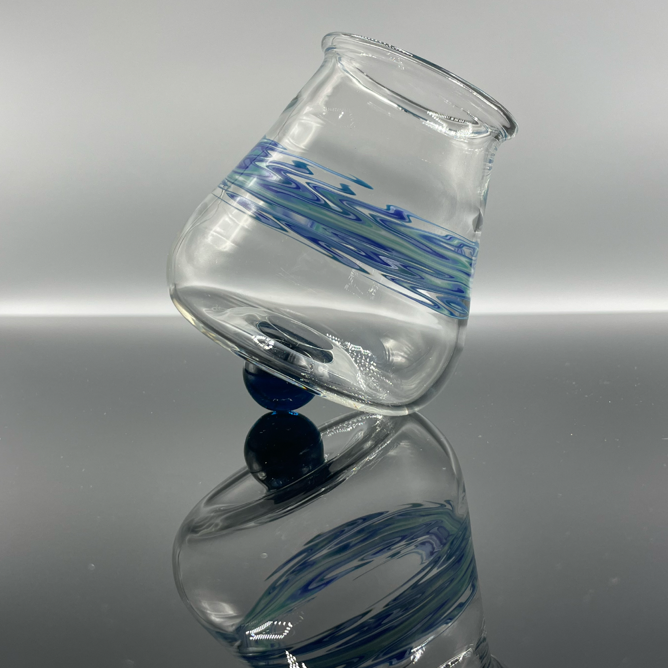 Blue Rotating Glassware