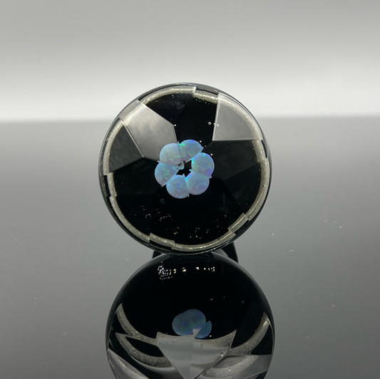 Wine Stopper - Faceted Coin Opal