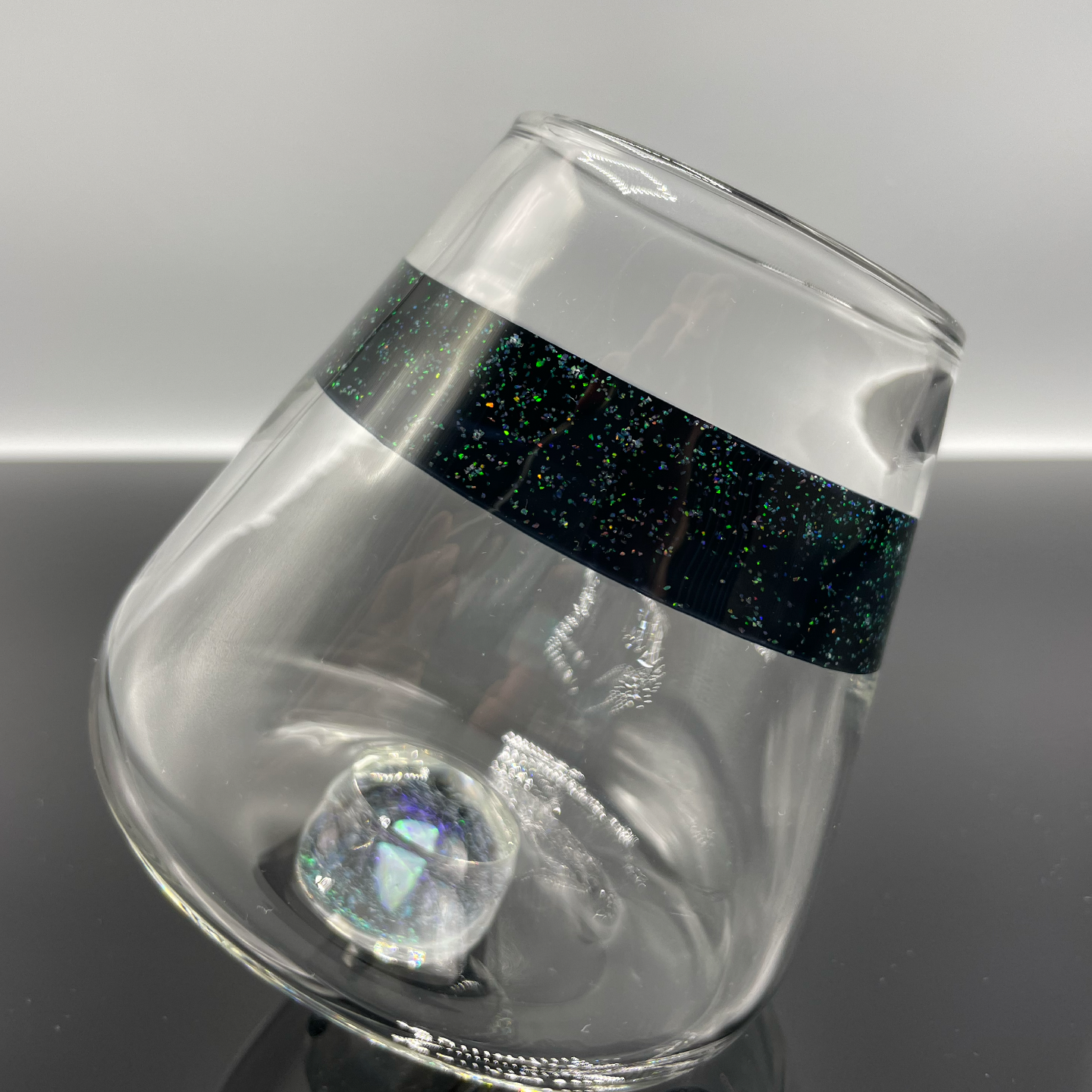 Crushed Opal Rotating Glassware